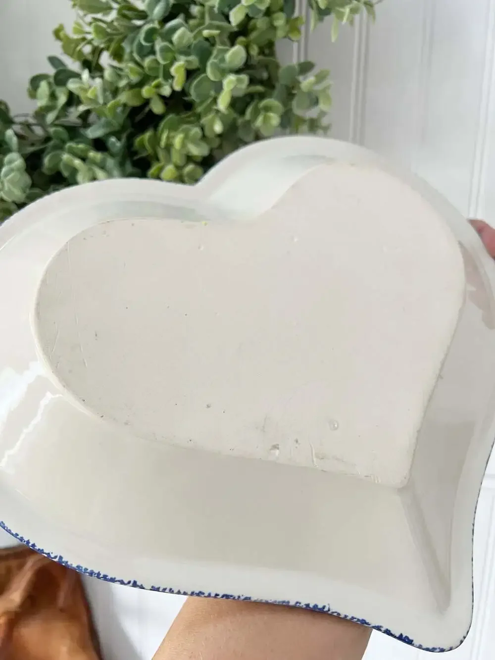 Vintage Heart Shaped Stoneware Dish for Farmhouse Cottagecore Plate Wall Decor